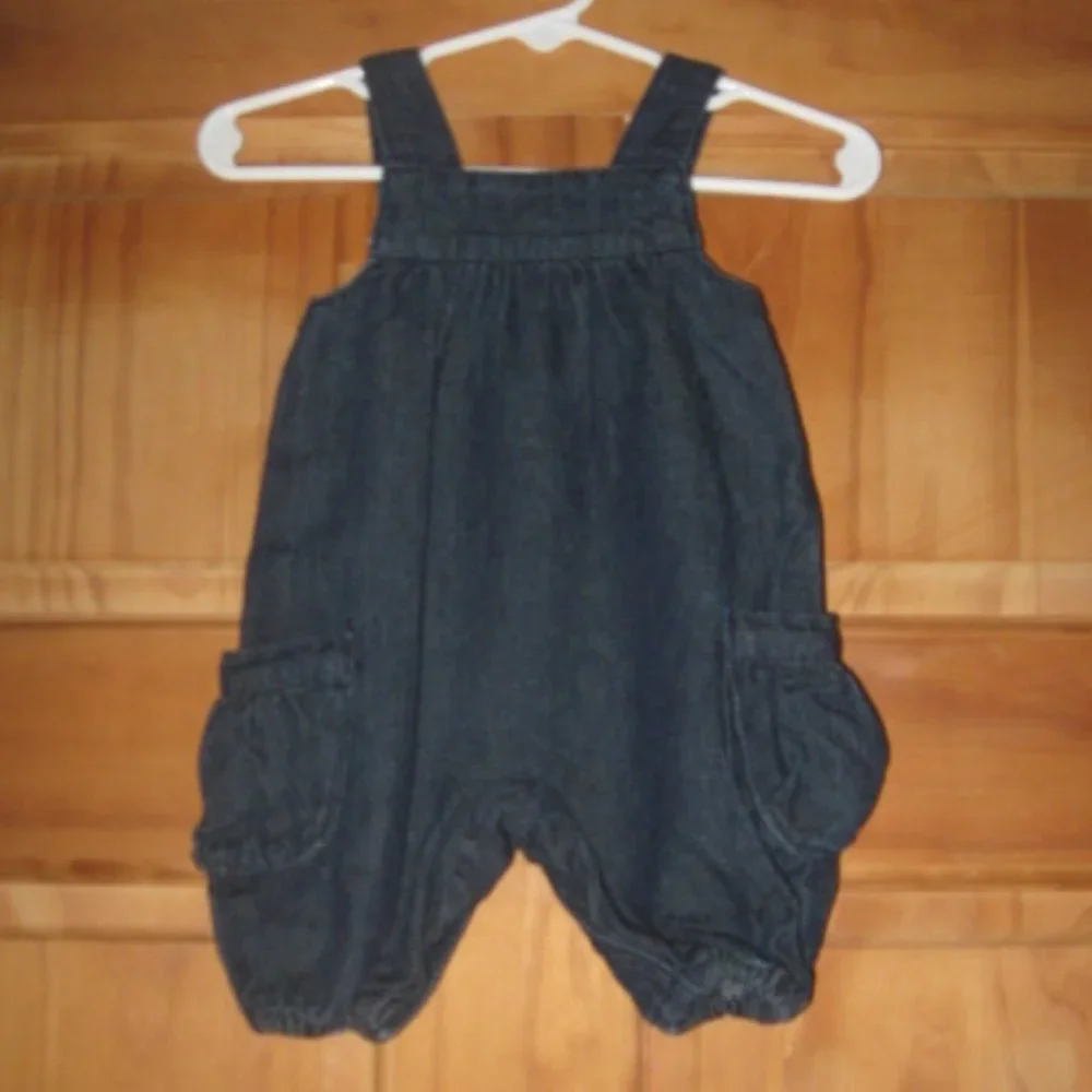 5/$30 Girls Chaps Flowered Long Sleeve Bodysuit and Blue Jean Romper